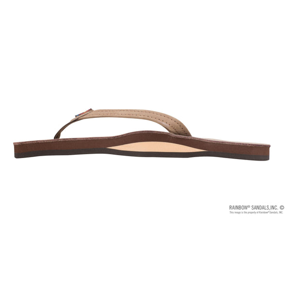 Rainbow Single Layer Narrow Strap Womens Sandals - Drk Brown