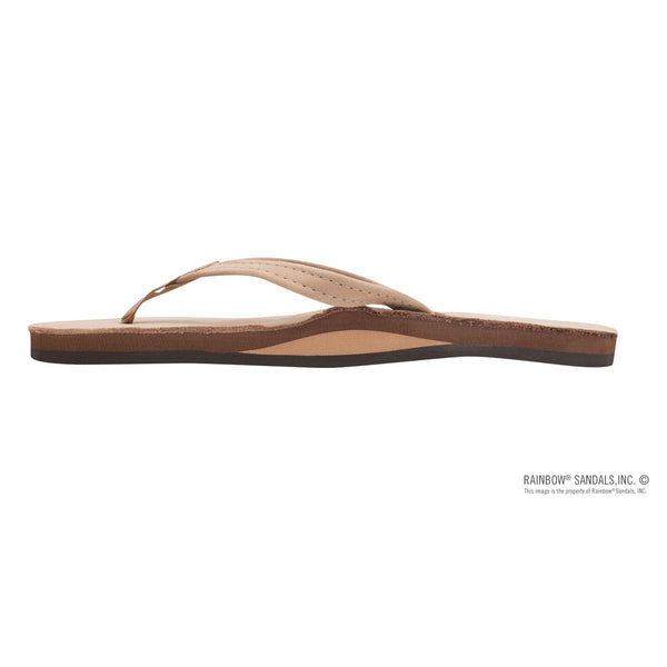 Rainbow Single Layer Narrow Strap Womens Sandals - Sierra Brown