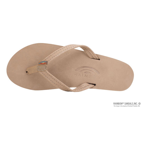 Rainbow Single Layer Narrow Strap Womens Sandals - Sierra Brown