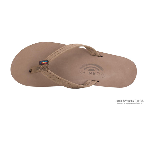 Rainbow Double Layer Narrow Strap Womens Sandals - Dk Brown
