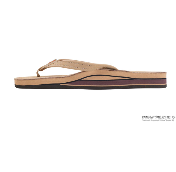Rainbow Double Layer Narrow Strap Womens Sandals - Sierra Brown