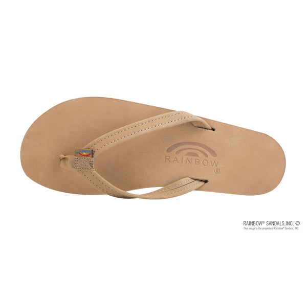 Rainbow Double Layer Narrow Strap Womens Sandals - Sierra Brown