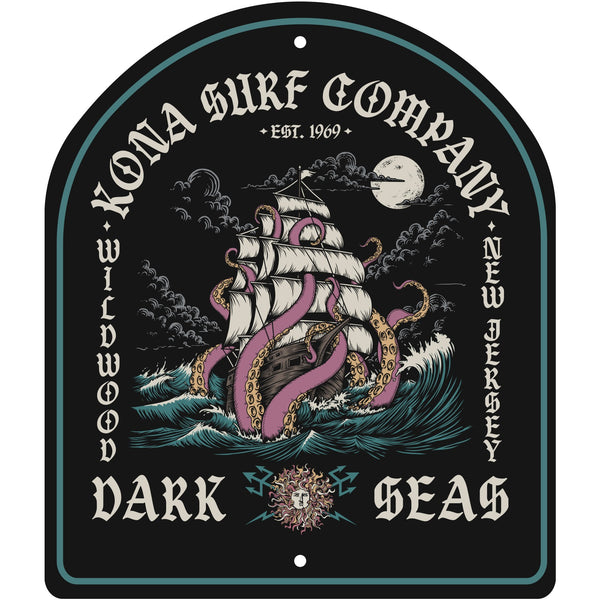 Kona x Dark Seas 2026 Collab Tin Sign - Black