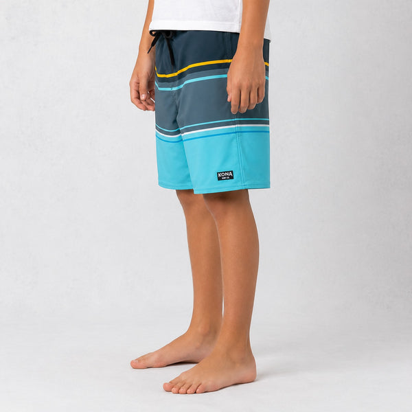 Summertime 18in Boys Boardshorts - Stripe Pattern