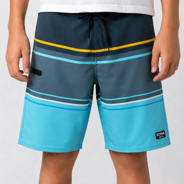 Summertime 18in Boys Boardshorts - Stripe Pattern