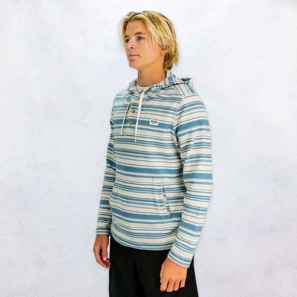 Sprout Boys Baja Pullover Hoodie - Lt. Blue/Natural