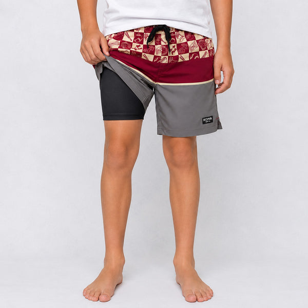 Uncomplicated 15in w/ Liner Boys Elastic Boardshorts - For the Phils