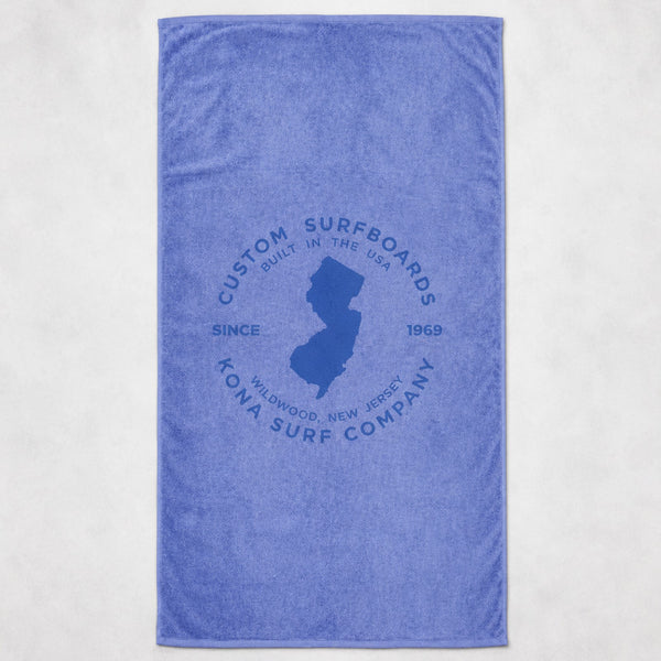 Built in Jersey Beach Towel - Caribbean Blue