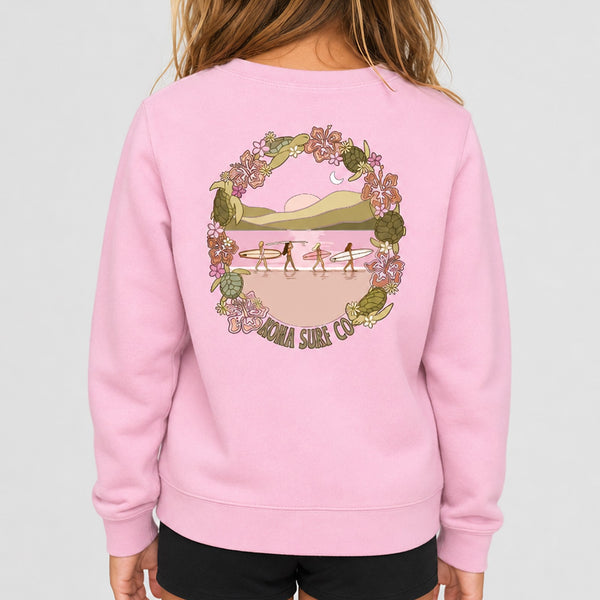 Reef Walk Girls Crew Sweatshirt - Pink
