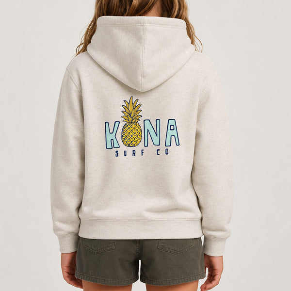 Livin Aloha 2 Girls Pullover Hoodie - Natural Heather