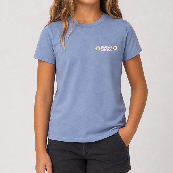 Sun Badge Girls T-Shirt - Lavender Blue