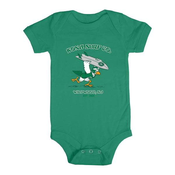 For the Birds Infant Boys Short Sleeve Onesie - Kelly