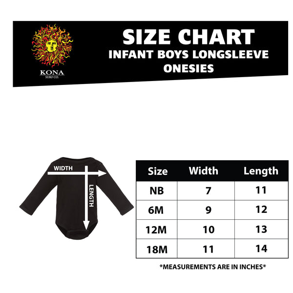 Guitar Surfer Infant Boys Long Sleeve Onesie - Royal