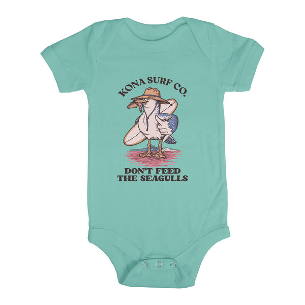 Dont Feed the Seagulls Infant Boys Short Sleeve Onesie - Saltwater