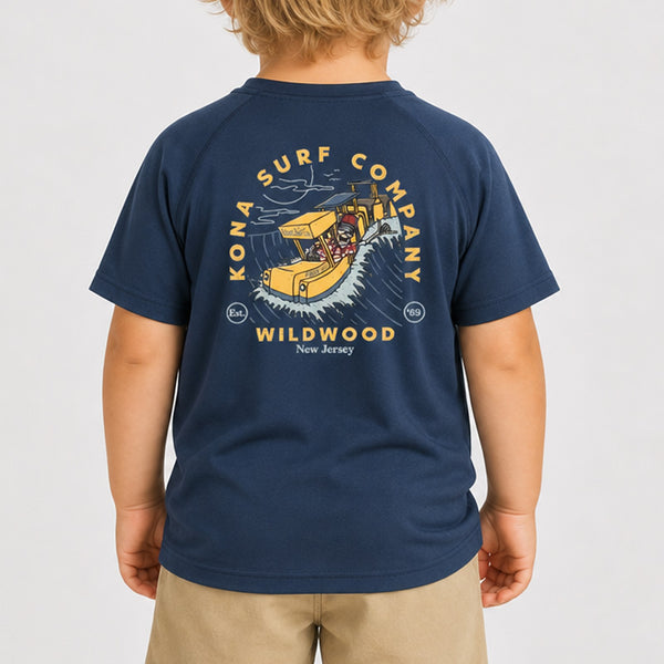 Free Ride 2 Toddler Boys UV Sun Protection T-Shirt - Navy