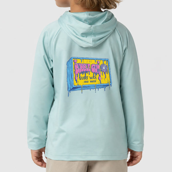 Kona x BubbleGum Collab Hooded Toddler Boys UV Sun Protection LS Shirt - Light Blue