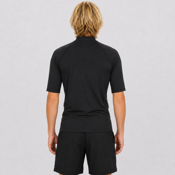 Branded Stretch UV S/S Mens Rashguard - Black
