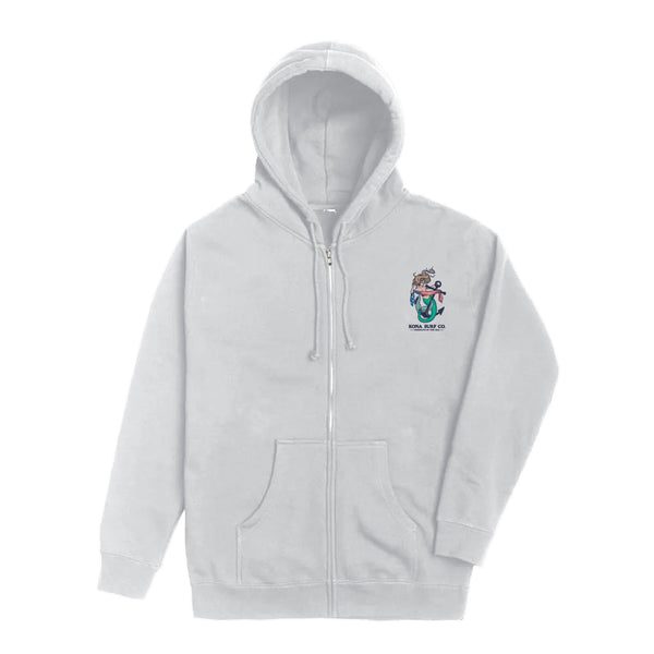 Patriot Mermaid Mens Zip Hoodie - White
