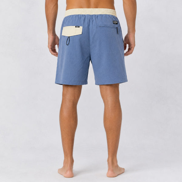 Uncomplicated 17in w/ Liner Mens Elastic Boardshorts - Slate/Cream