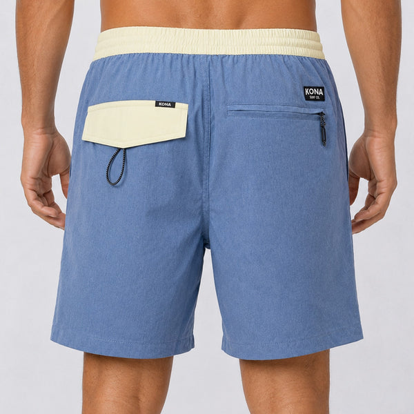 Uncomplicated 17in w/ Liner Mens Elastic Boardshorts - Slate/Cream
