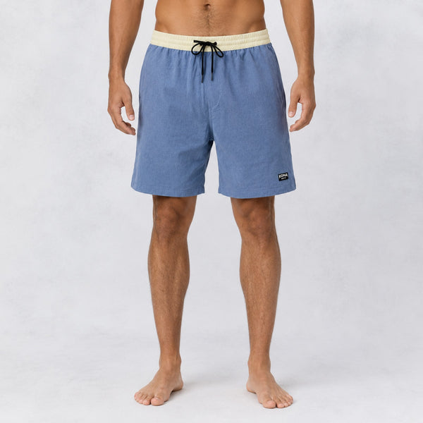 Uncomplicated 17in w/ Liner Mens Elastic Boardshorts - Slate/Cream