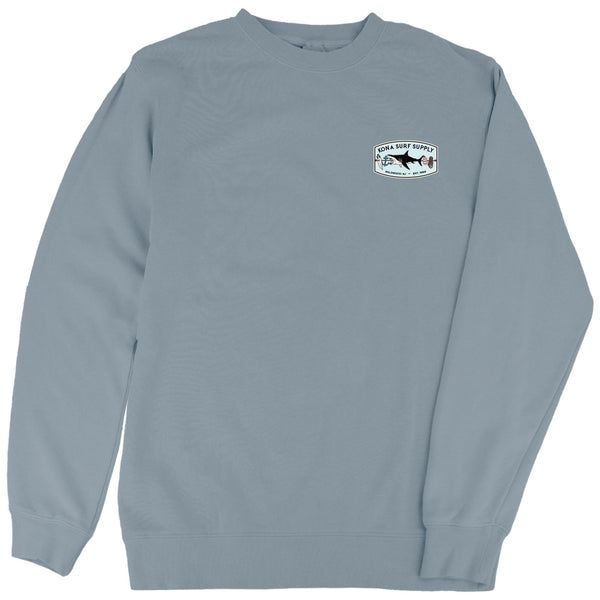 Shark Kabob 2 Mens Crew Sweatshirt - Pigment Slate Blue