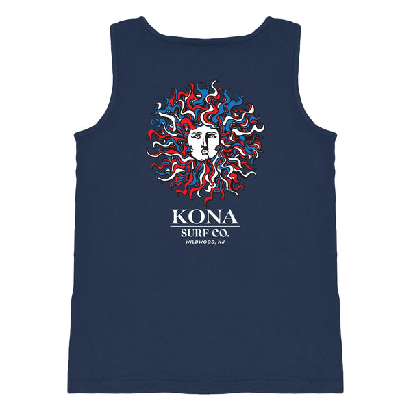 Original Sun Mens Tank Top - True Navy/Rwb
