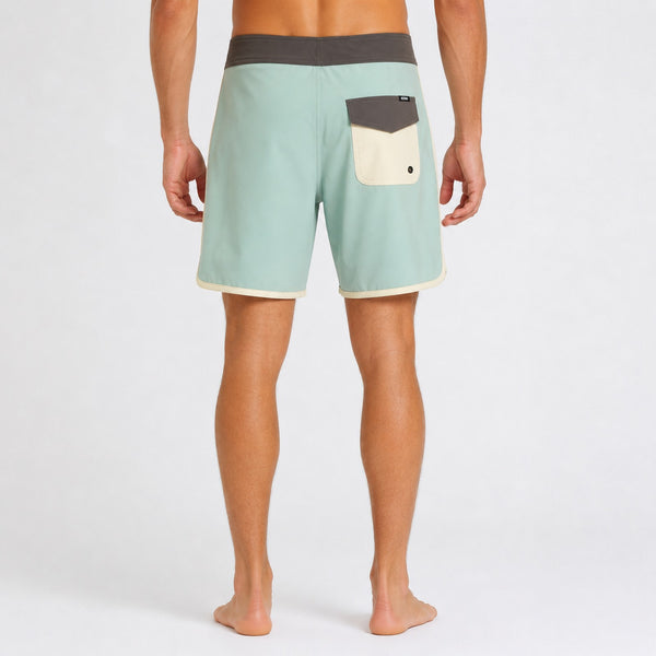 Drifter Scallop 18in Mens Boardshorts - Sage/Cream