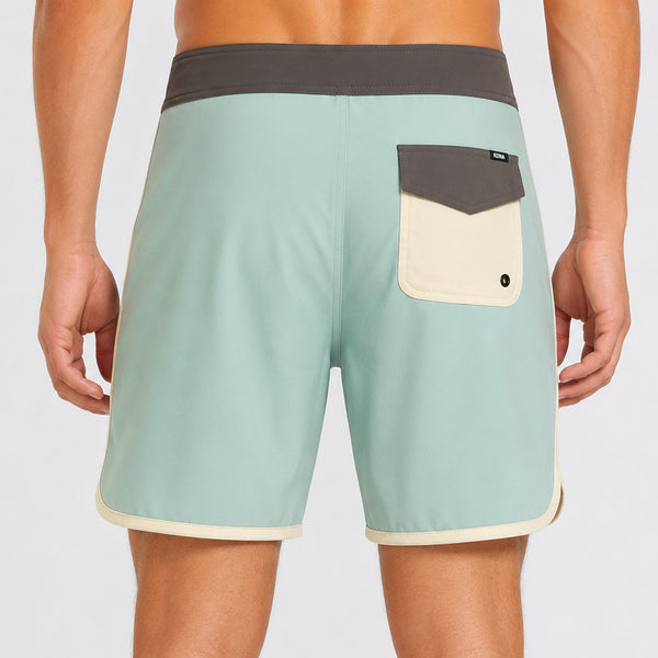 Drifter Scallop 18in Mens Boardshorts - Sage/Cream