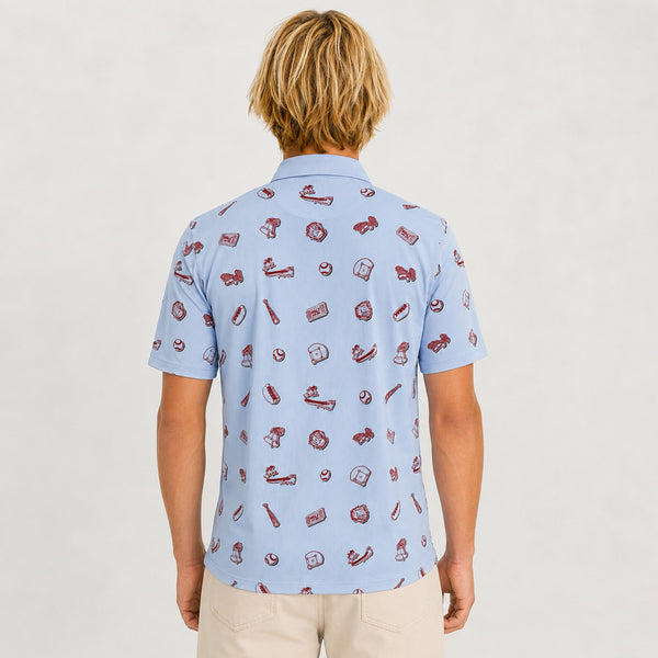 For the Phils Mens Polo - Light Blue
