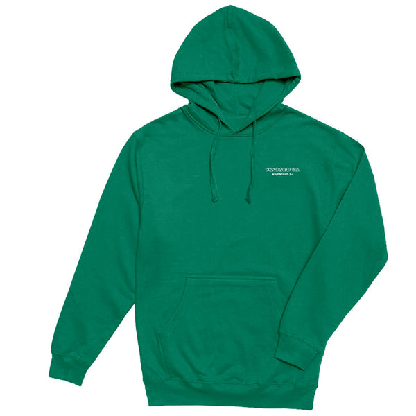 For The Birds Pattern Mens Pullover Hoodie - Kelly Green Heather