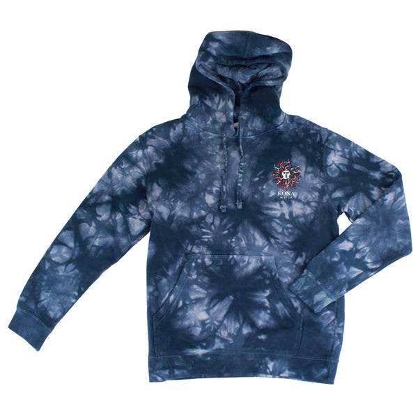 Original Sun Mens Pullover Hoodie - Tie Dye Navy/Red/White/Blue