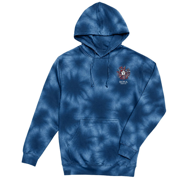Original Sun Mens Pullover Hoodie - Tie Dye Navy/Red/White/Blue