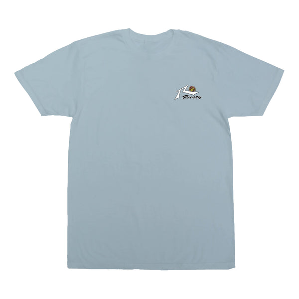 Kona X Rusty Collab Mens T-Shirt - Light Blue