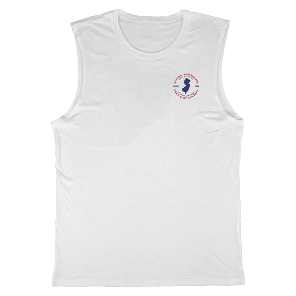 Built in Jersey Mens Muscle Tee - White
