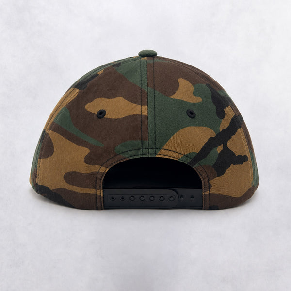 3D Standard Mens Snapback Hat - Green Camo/Black