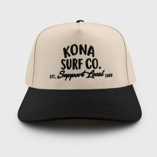 Support Local Mens Snapback Hat - Natural/Black