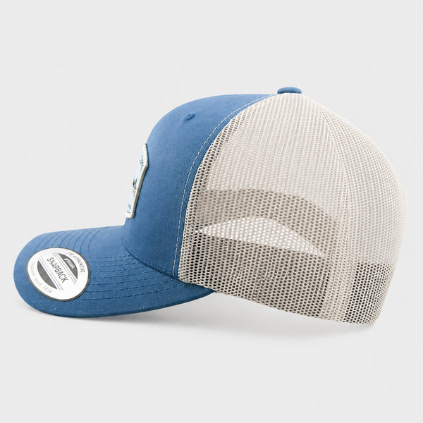 Shark Kabob 2 Mens Trucker Hat - Steel Blue/Silver