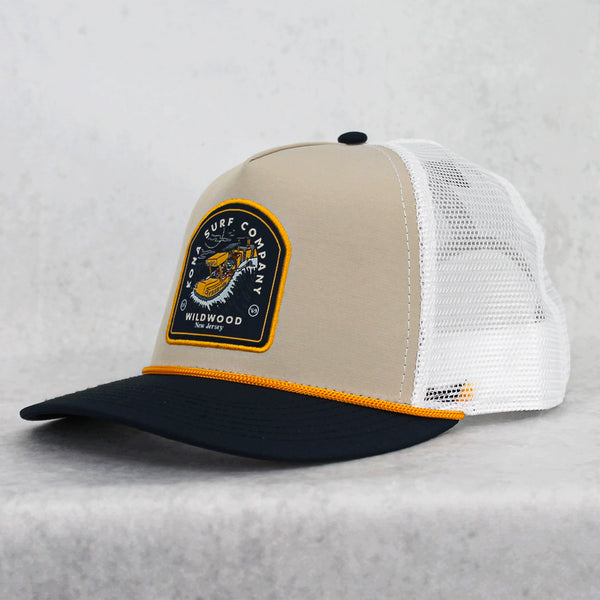 Free Ride 2 Mens Trucker Hat - Stone/Navy