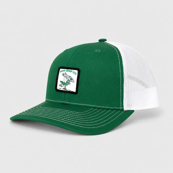 For the Birds Mens Trucker Hat - Kelly Green/White