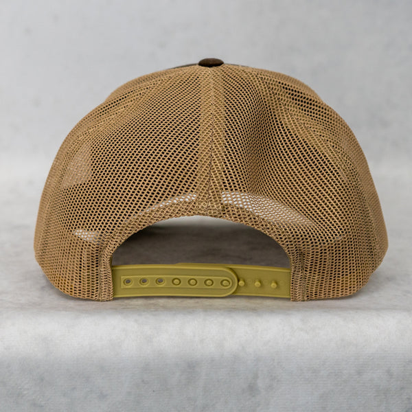 Original Sun Round Mens Snapback Hat - Brown/Kahki