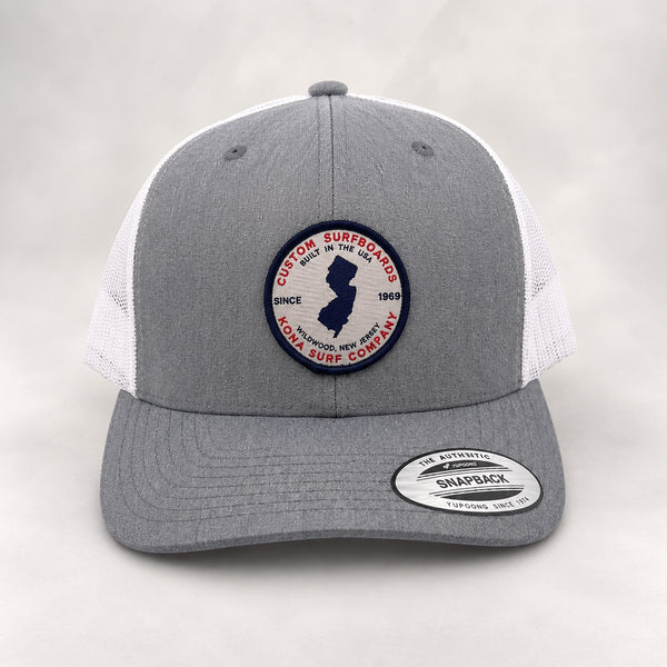 Built in Jersey Mens Trucker Hat - Heather/White