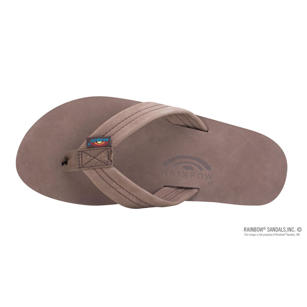 Rainbow Double Layer Wide Strap Mens Sandals - Expresso