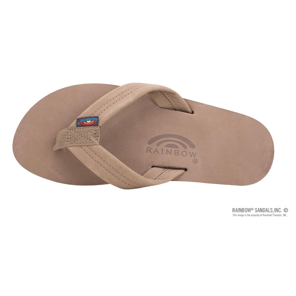 Rainbow Single Layer Wide Strap Mens Sandals - Drk Brwn