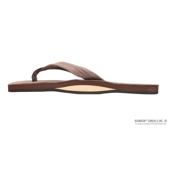 Rainbow Single Layer Wide Strap Mens Sandals - Expresso