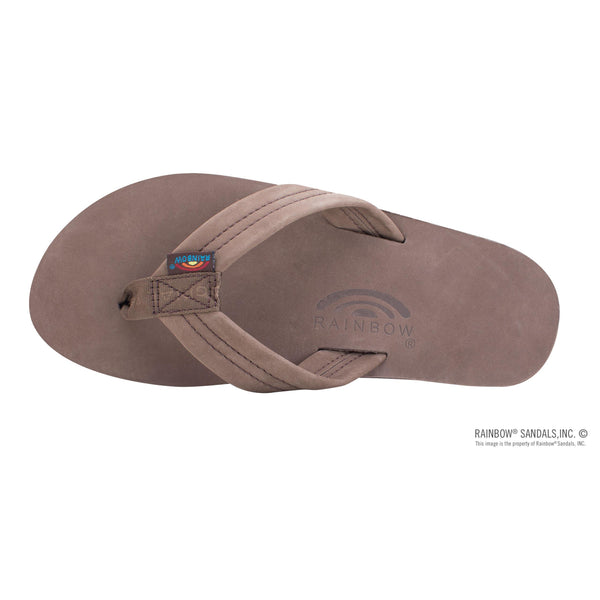 Rainbow Single Layer Wide Strap Mens Sandals - Expresso