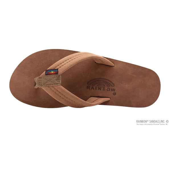 Rainbow Luxury Leather Single Layer Mens Sandals - Nogales Wood