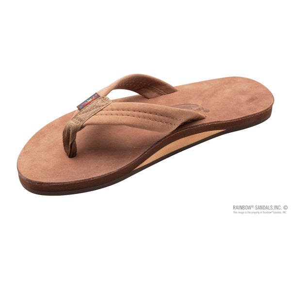 Rainbow Luxury Leather Single Layer Mens Sandals - Nogales Wood