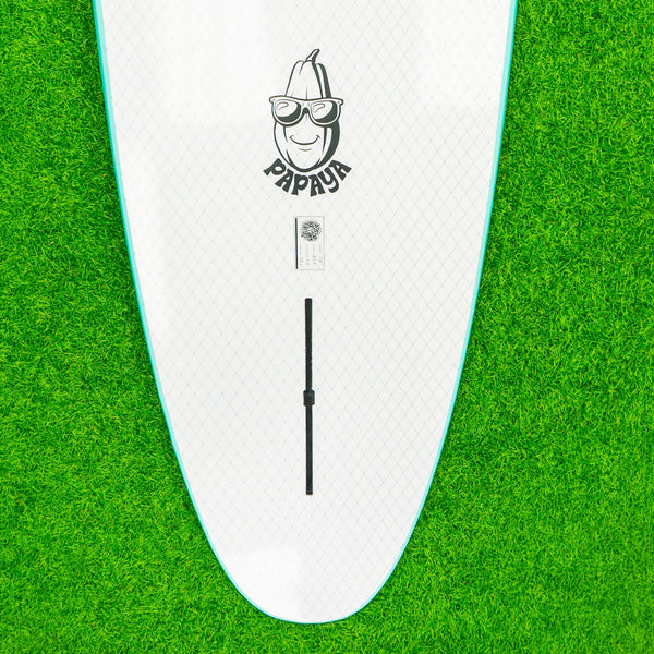 Papaya - Soft Top Foam Surfboard - Includes Leash and Fins - Aqua Blue