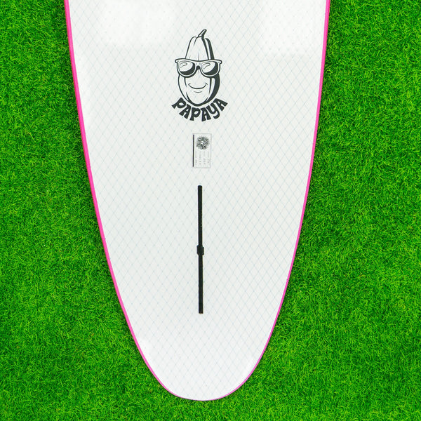 Papaya - Soft Top Foam Surfboard - Includes Leash and Fins - Pink